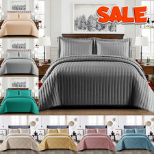 3Piece Quilted Embossed Bedspread Single Double King Size Bed Throw Bedding Set Bedspread & Bedspread Set price