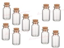 5 x Miniature Glass Bottles / Vials & Cork Stopper Decorative Storage Pendant Decorative Bottle price