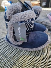 Slumberzzz Boys Girls Winter Warm Slipper Boots Navy & Grey Size 11 - 12 New Boys' Boots price