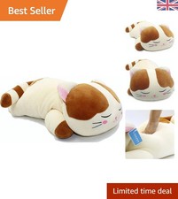 Charming Brown Sleeping Cat Hugging Pillow - Perfect for Cuddling and Relaxation Baby Safe Sleep Pillow price