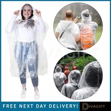CLEAR RAINCOAT RAIN COAT DISPOSABLE TRANSPARENT WATERPROOF HOODED UNISEX ADULTS Poncho price