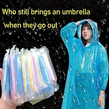 10x Disposable Unisex Rain Coats Emergency Rain Poncho Waterproof Festivals Poncho price