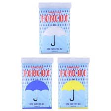 Yellow, Blue or Clear Adult Emergency Waterproof Rain Poncho Hooded Festival Poncho price