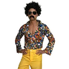 Fancy Dress Men’s Shirt 60s 70s Retro Hippie Hippy Costume Outfit Men's Costume price