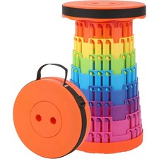 Orange Folding Stool Portable Telescoping Seat Camping Retractable Adjustable UK Folding Stool price
