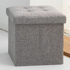 Folding Storage Ottoman Seat Grey Stool Home Chair Footstool Storage Box uk Folding Stool price