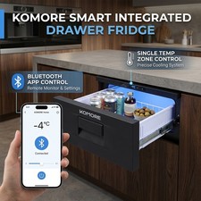 KOMORE 20.7L Drawer Refrigerator, Built-in Cooler & Freezer Fridge, App Control Built-in Refrigerators price