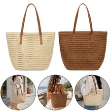 Women’s Large Capacity Cotton Linen Straw Tote Bag for Beach Use Women's Beach Bag price
