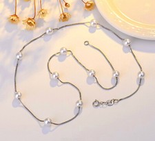 925 Sterling Silver Pearl Pendant Chain Necklace Womens Jewellery New UK Pearl Necklace price