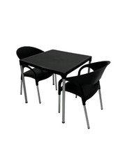 Black Plastic Patio Furniture, Cafe Furniture, Plastic Canteen Furniture Sets Cafe & Canteen Chair price