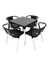 Grey Cafe Furniture Set, Grey Canteen Furniture, Plastic Canteen Table & Chairs Cafe & Canteen Chair price