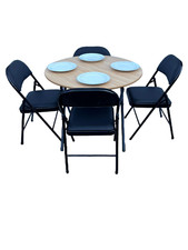 Folding Dining Round Table 4 Chairs Bistro Cafe Canteen Pub Restaurant Functions Cafe & Canteen Chair price