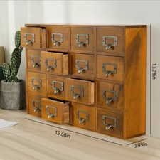 16 Drawers Vintage Tabletop Library Card Catalog Cabinet Apothecary Storage Box Library Cabinet price