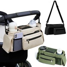 Baby Pushchair Organiser Bag Stroller Storage Pram Caddy Bottle Holder Travel Pushchair-Pram Organiser price