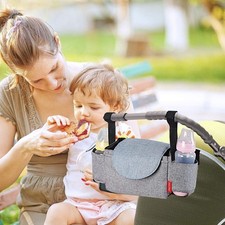 Baby Pushchair Pram Storage Bag Organiser Cup Holder Universal Stroller Caddy UK Pushchair-Pram Organiser price