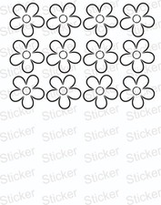 12 Flowers-Funny-Sticker-Decals-for-Car-Van-Wall-Mirror- 69x69mm each Sticker Mirror price