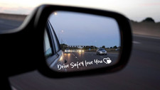 I love you, drive safe Car Interior Mirror Sticker Decal SMALL Sticker Mirror price