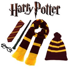 Boys Girls Yellow Stripe Fancy Dress Scarf Tie Socks Hat Glasses Magic Wand Set Boys' Socks Set price