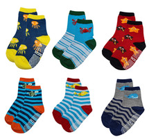 Baby Boys Non-slip Socks Sea Creature Striped 6-pack  Cotton Rich Kid Gift Set Boys' Socks Set price