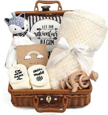 7-in-1 Newborn Baby Gift Set, Blanket, Bib, Rattle, Socks & Lovey. Unisex Hamper Boys' Socks Set price
