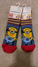 2 sets Of Despicable Me Minions Socks UK 6-8.5 Eu23-26 Boys' Socks Set price