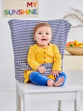 BNWT - JoJo Maman Bebe Pack-Away Pocket High Chair - Travel - Navy Stripe - New Portable High Chair price