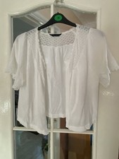 Dorothy Perkins Large - White Shrug/ Bolero/ Cover Up - Lace Effect Bolero price