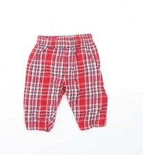 Nutmeg Boys Red Chevron 100% Cotton Capri Trousers Size 3-6 Months Boys' Capri Trousers price