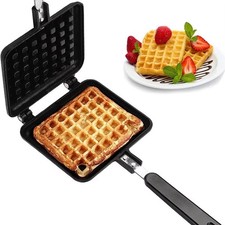 Non-Stick Waffle Maker Pan Stovetop Waffle Iron Baking Mold Kitchen Cookware UK Waffle Maker price