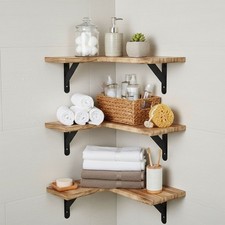Corner Shelf Set 3pcs Wall Mounted Rustic Tung Wood Floating Shelves for Kitchen Kitchen Corner Set price