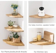 Floating Corner Shelf Shelves Wooden Wall Storage Display Shelf Unit Wall Mount Kitchen Corner Set price