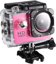 Full HD 1080P Action Camera 2.0 Inch 16MP 30M Waterproof with Accessories Pink Action Cameras price
