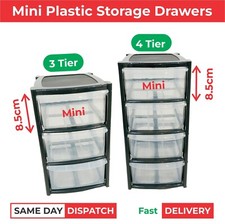 3/4 Tier Mini Plastic Storage Drawers Tower Unit For School Office Home Desktop Office Drawer Unit price