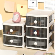 2/3/4 Drawer Box White Plastic Desktop Tidy Organiser Storage Unit Home Office Office Drawer Unit price