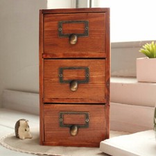 3 Drawers Unit Wooden Compact Storage Organizer Home Bathroom Office Countertop Office Drawer Unit price