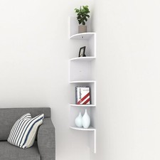 5 Tier Floating Corner Shelves Wooden Storage Display Shelf Unit Wall Mount Rack CD - DVD Shelf / Unit / Cabinet price