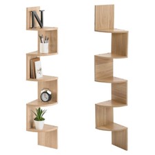 2/5 Tier Floating Corner Shelves Wooden Storage Display Shelf Units Wall Mount CD - DVD Shelf / Unit / Cabinet price