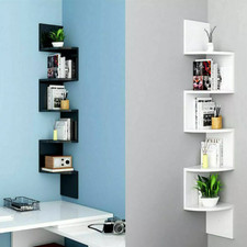 Floating Corner Shelf Shelves White Wall Storage Display Unit Wood Bookcases CD - DVD Shelf / Unit / Cabinet price