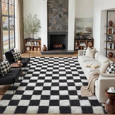 Fluffy Rug Large Shaggy Rugs Living Room Bedroom Checkered Soft Carpet Floor Mat Baby Room Rug price