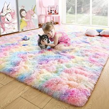 Rainbow Fluffy Shaggy Rugs Nonslip Carpet Mat Living Room Bedroom Nursery Rug UK Baby Room Rug price