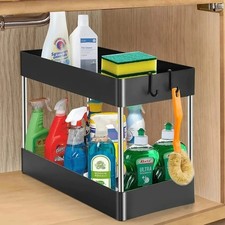 Under Sink Storage Organiser Shelf Spice Rack Pull Out Drawer Kitchen 2 Tier UKV Drawer Shelf price