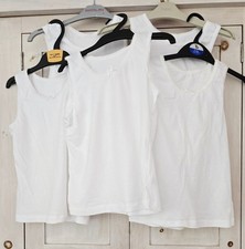 Set Of 5 Girls White 100% Cotton Vests Age 7-8 Good Condition Girls' Vest price