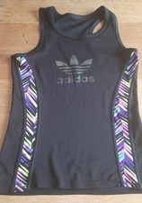 Adidas Girls Vest Top Size Small, Black with Pattern. Girls' Vest price