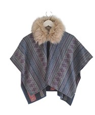 Young Dimension Poncho Fur Collar Girls Cape Cover Up Kids 7-8 Years Girls' Poncho price