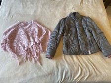 Girls Next Bundle (2 Items) – Pink Poncho & Silver/Grey Jacket – Ages 7–12 Years Girls' Poncho price