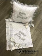 Baby Bedding - Pillow + Blanket, Embroidered, Personalised, Baby Gift, New Born Baby Gold Pillow price