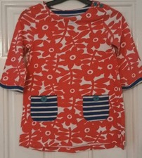 Mini Boden Girls Floral Tunic Top Age 7-8 Years corql/red White 100% Cotton VGC Girls' Tunic price