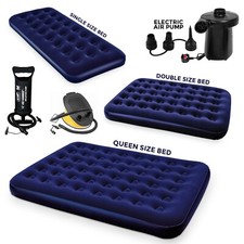 Double Single Flocked Camping Airbed Inflatable Mattress Blow Up Air Bed Pump Air Mattress price