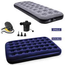 Double Single Airbed Flocked Camping Inflatable Mattress Air Bed Electric Pump Air Mattress price