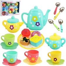 Kids Tea Set 20 Piece Childrens Tea Pot Party Set with Toy Food Pretend Playset Tea / Teapot Sets price